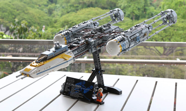 lego y wing display stand